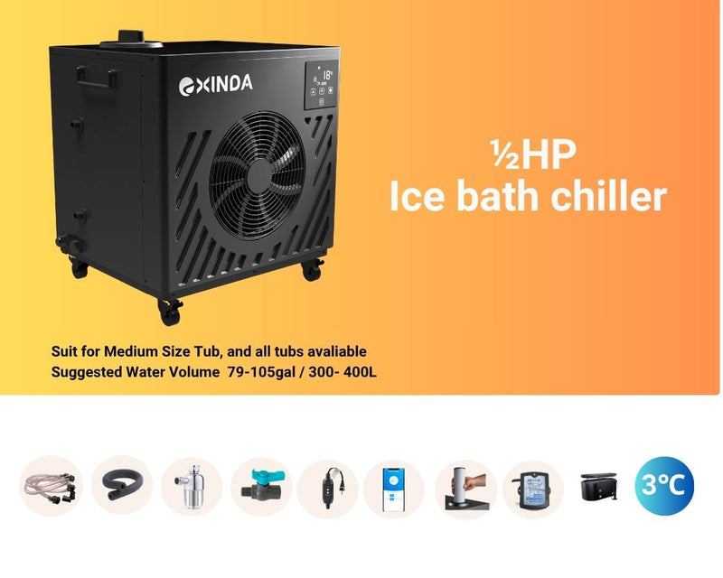 0.5 HP Cold plunge Chiller – With Wi-Fi Control, 3-stage Filtration